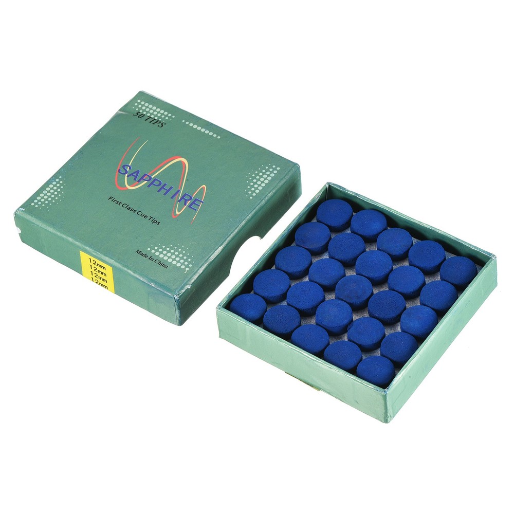 12mm Billiard Slide Stick Tips, 50pcs Replacement Tips, Blue