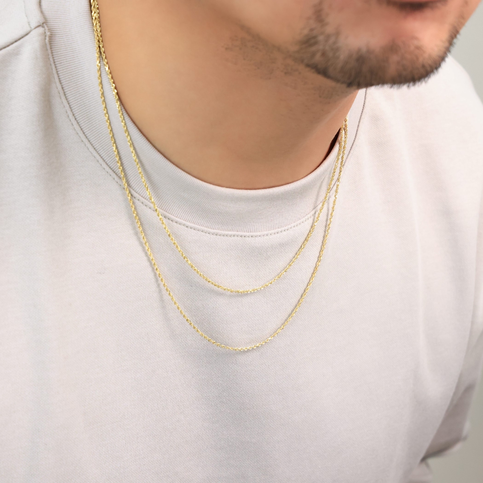 10K Yellow Gold 1.5mm-10mm Diamond Cut Rope Chain Necklace Mens Women 16"- 30"