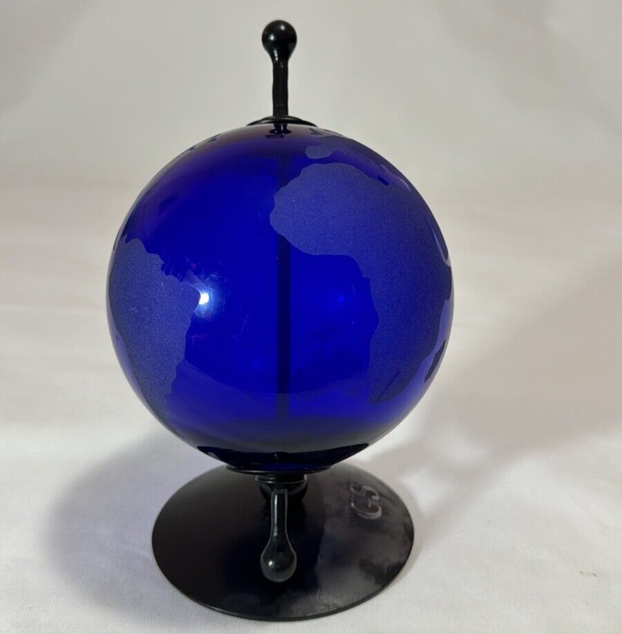 Vintage Cobalt Blue World Globe Map