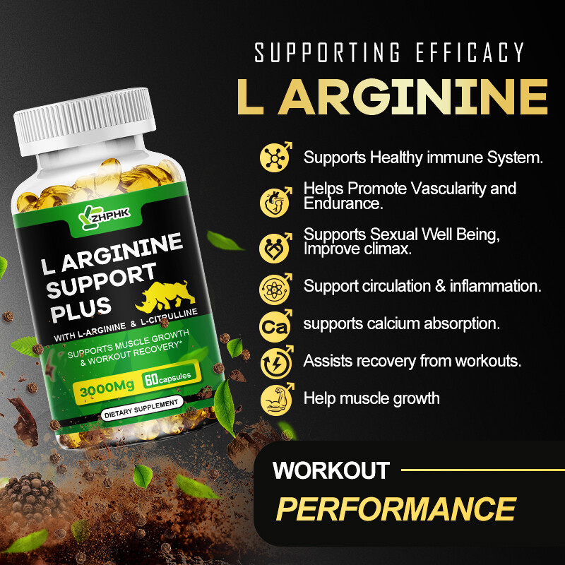 L-Arginine 3000mg, Extra Strength Nitric Oxide & Circulation Boost, ED Support