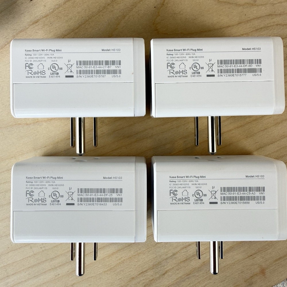 4 Pack TP-Link Kasa Smart Wi-Fi Plug Mini - HS103P4 - New, Open Box