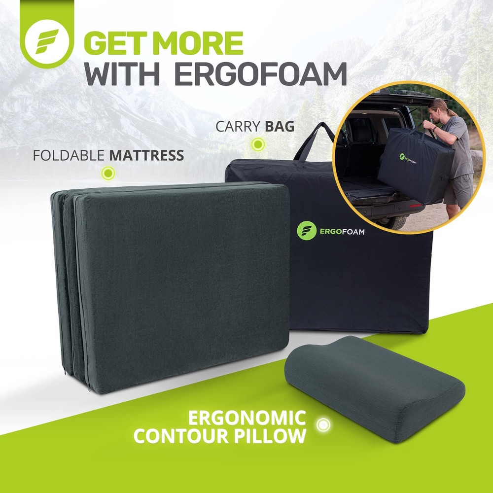 Sleeping Pad for Camping Mattress – Thick, Extra Supportive 2-Layer Foldable ...