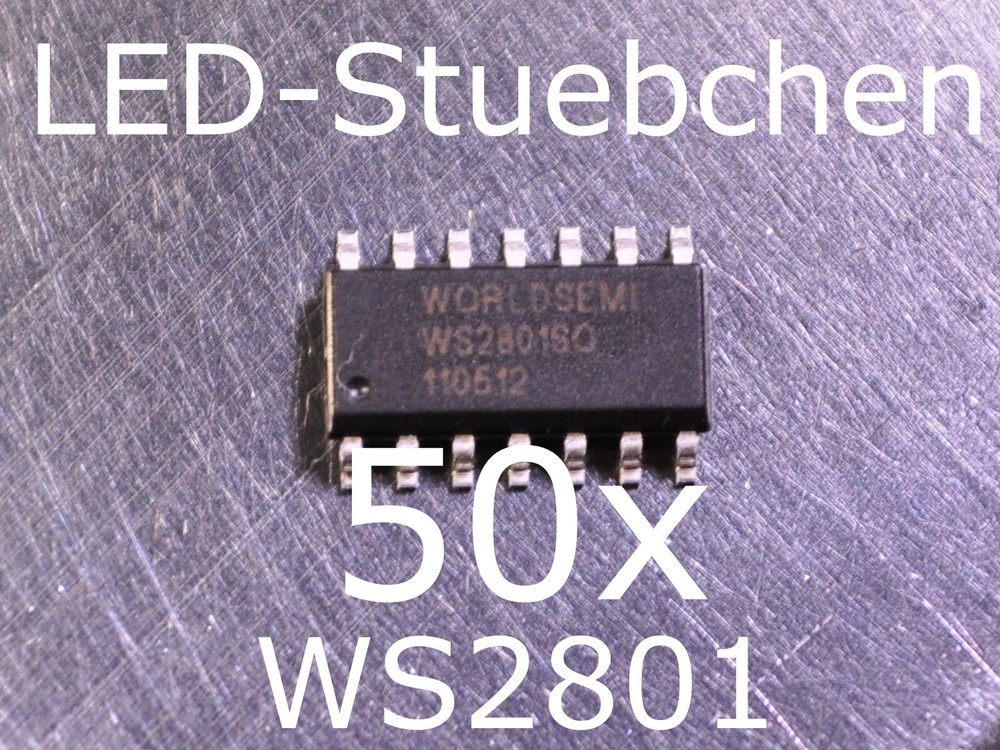 50x WS2801 LED Driver IC (Pixels, Stripes, KSQ)