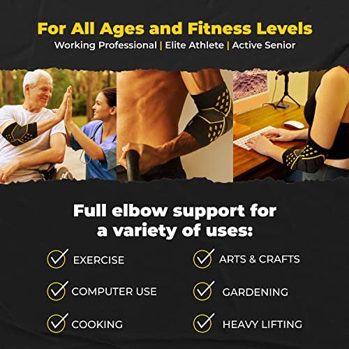 Elbow Compression Sleeve, Single (L) Copper Infused Design Large PRO Edition