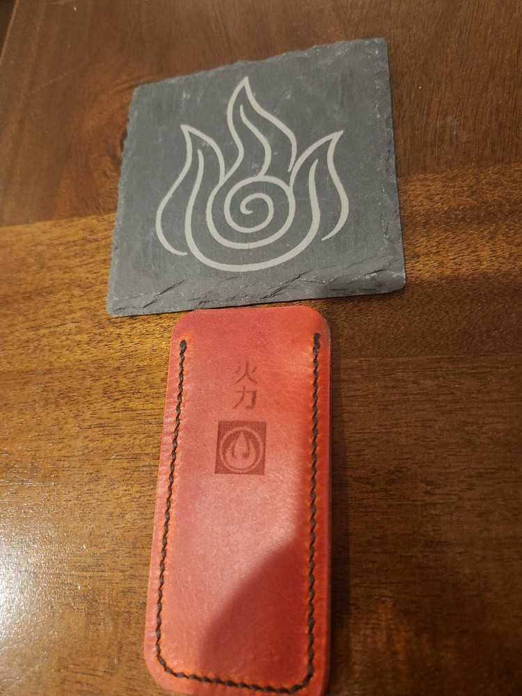 Leather Knife Slip + Coaster
