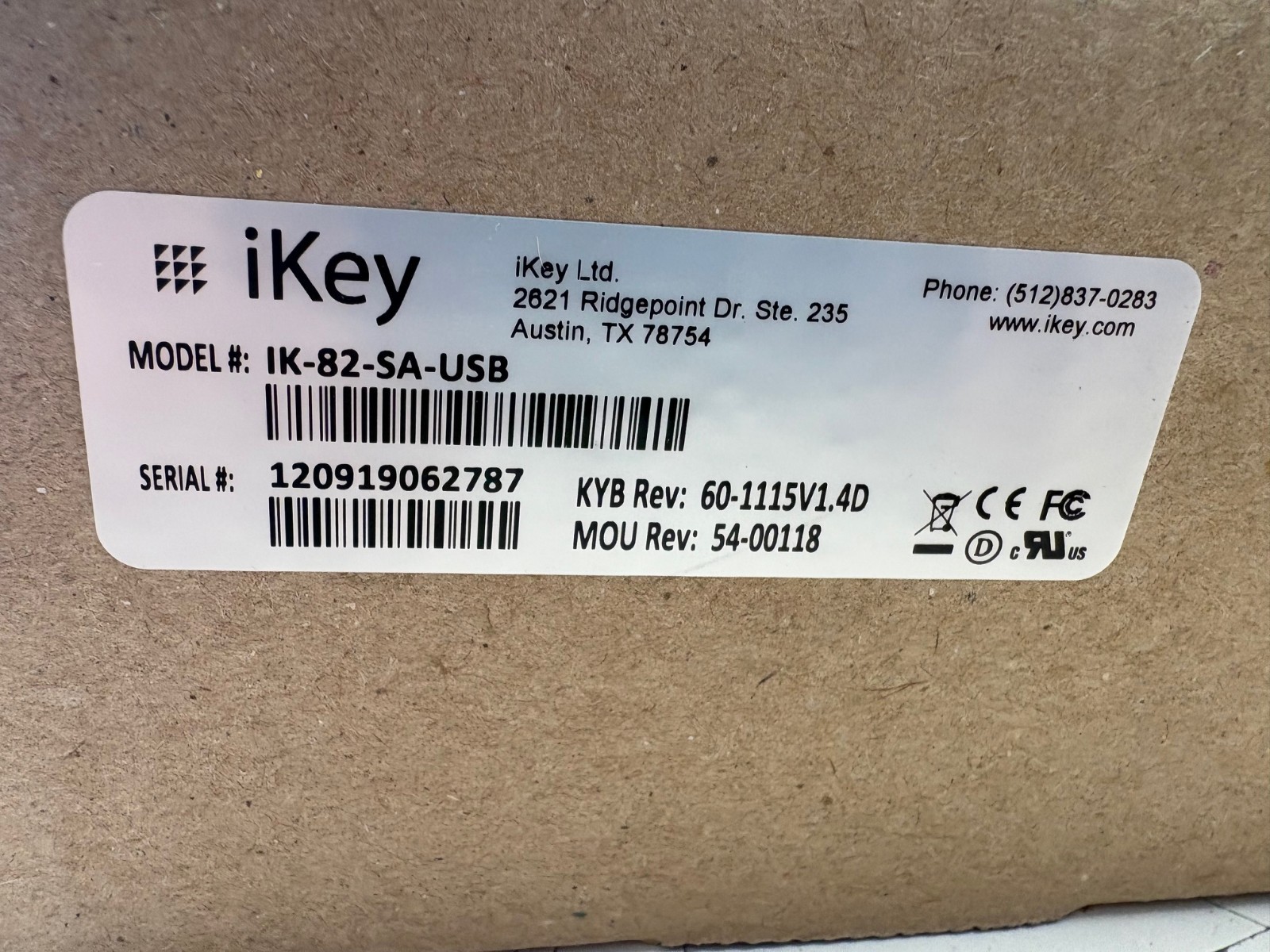 IKEY ik-82-sa-usb Black Rugged External USB Keyboard Sealed QWERTY ip65