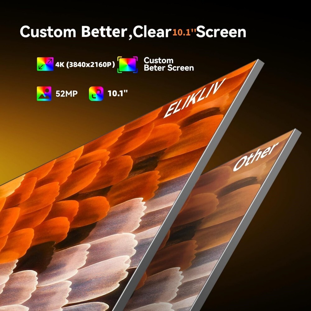 Elikliv 4K Soldering Digital Microscope 52MP 10.1" HDMI with 360° Flex Arm Stand