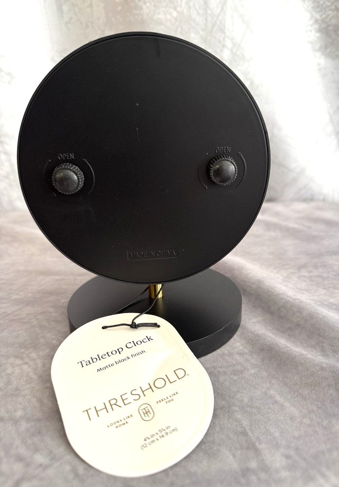 Threshold Tabletop Clock Matte Black