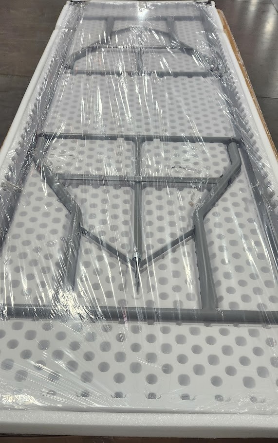 Lancaster Table & Seating 30" x 96" Heavy-Duty Granite Plastic Folding Table