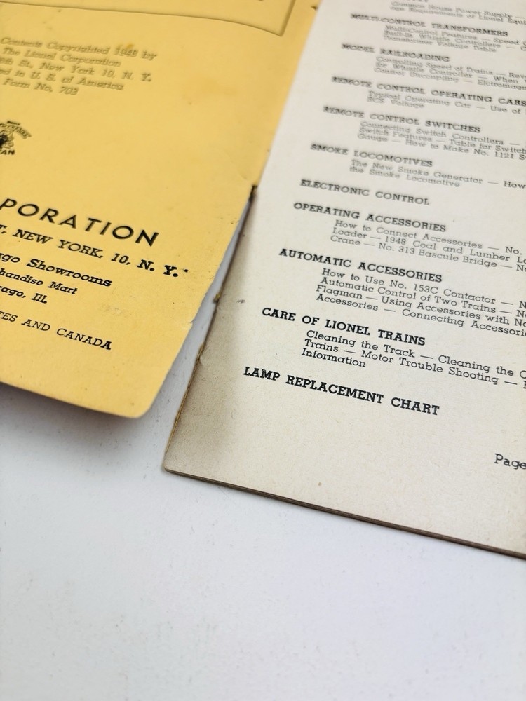 Original Lionel 1948 INSTRUCTIONS FOR ASSEMBLING & OPERATING LIONEL TRAINS Book