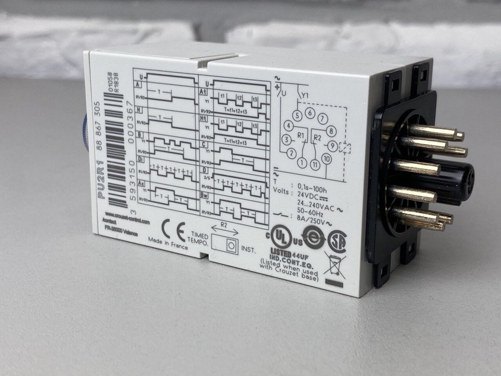 1ps CROUZET PU2R1 88 867 305 MUTLI FUNCTION TIMER DELAY RELAY