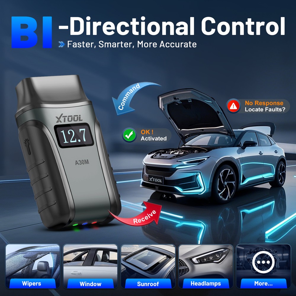 XTOOL A30M/A30D V2.0 Wireless OBD2 Scanner Bidirectional Full System Diagnostic