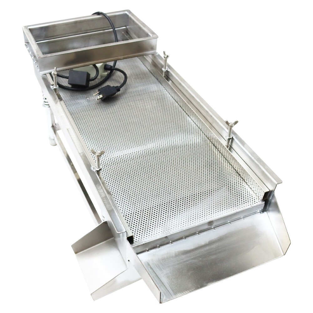New 110V Stainless Steel Electric Linear Vibrating Screen One Layer 2.5mm Screen