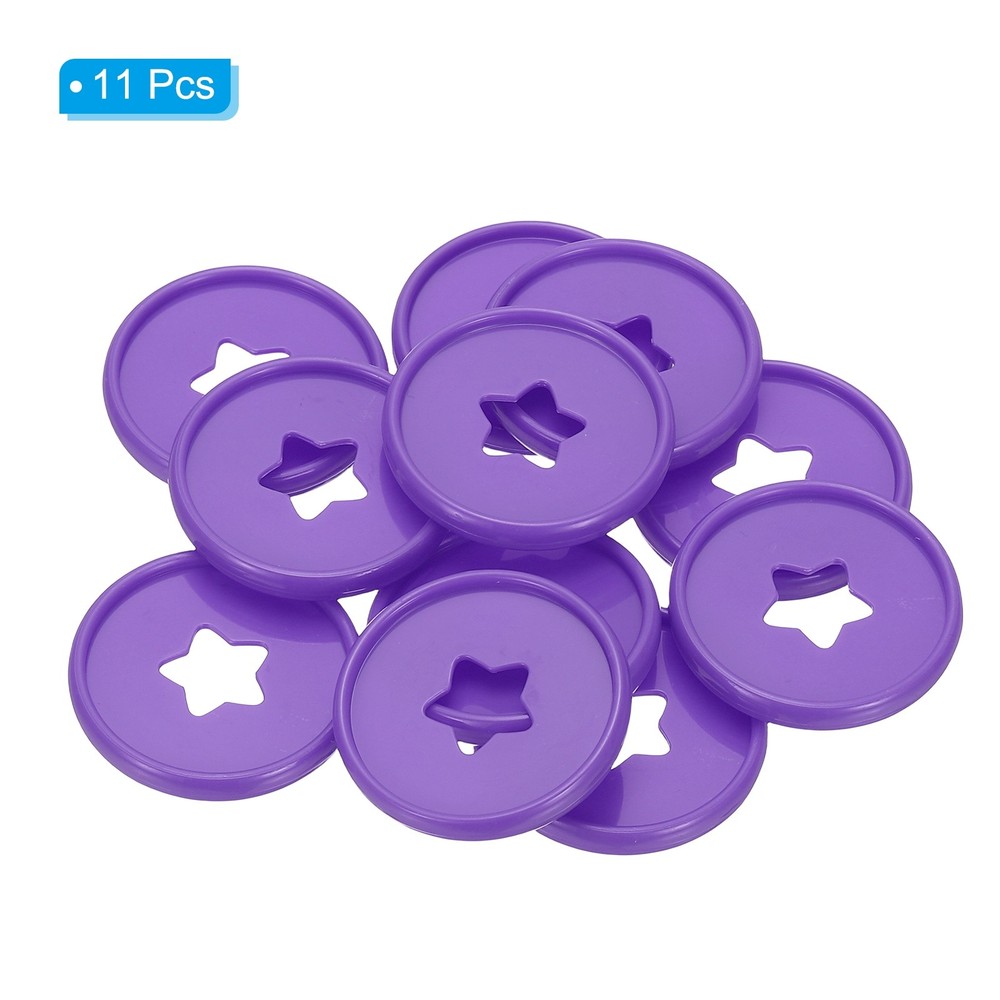 35mm Plastic Book Binding Discs, 11 Pack Expansion Discs Star, Purple