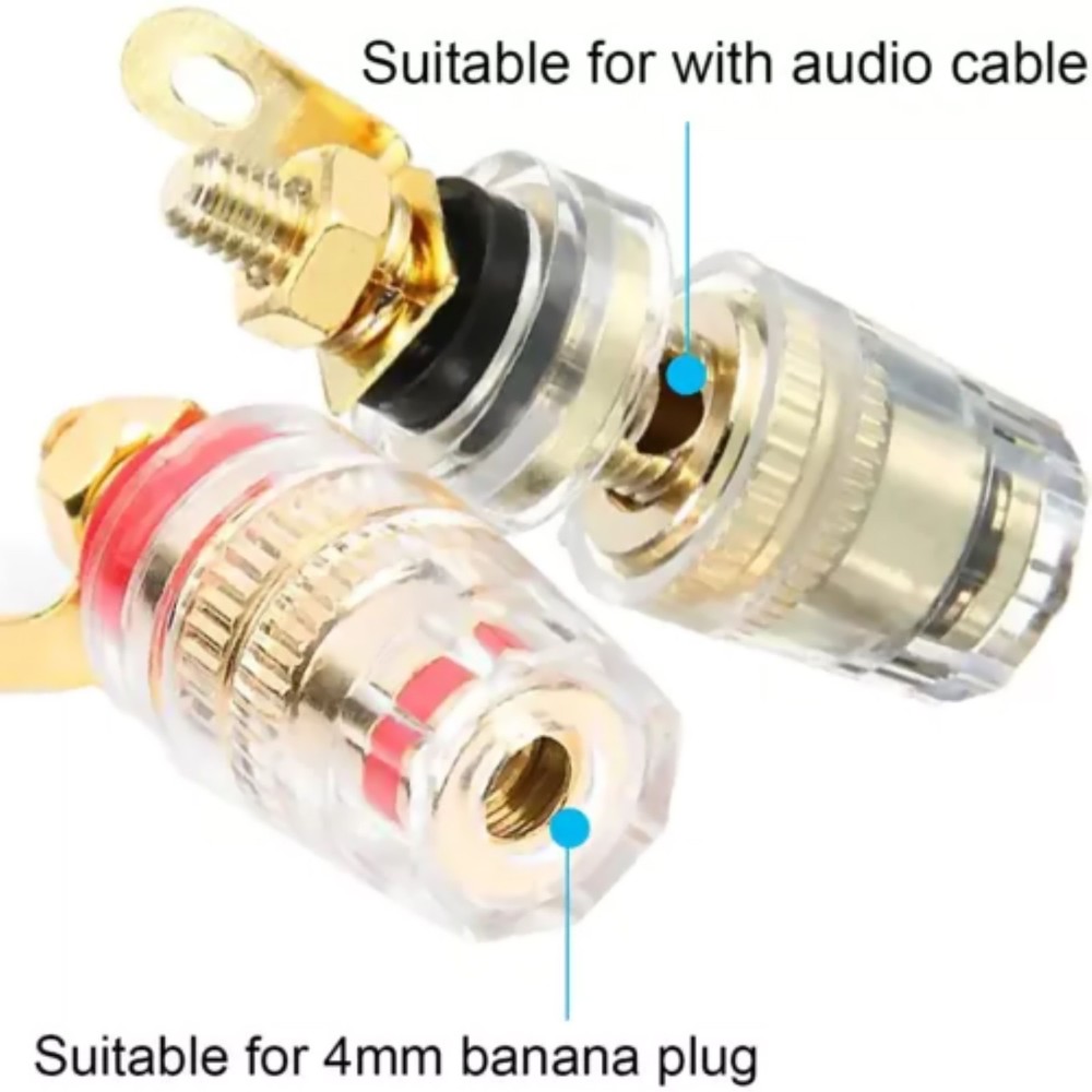 8x Amplifier Speaker Terminal Binding Post Banana Plug Gold Plated Socket 4mm