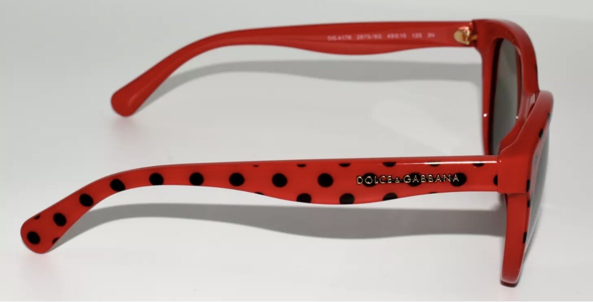 NEW AUTHENTIC DOLCE & GABBANA DG 4176 2873/6G RED BLACK GIRLS’ SUNGLASSES