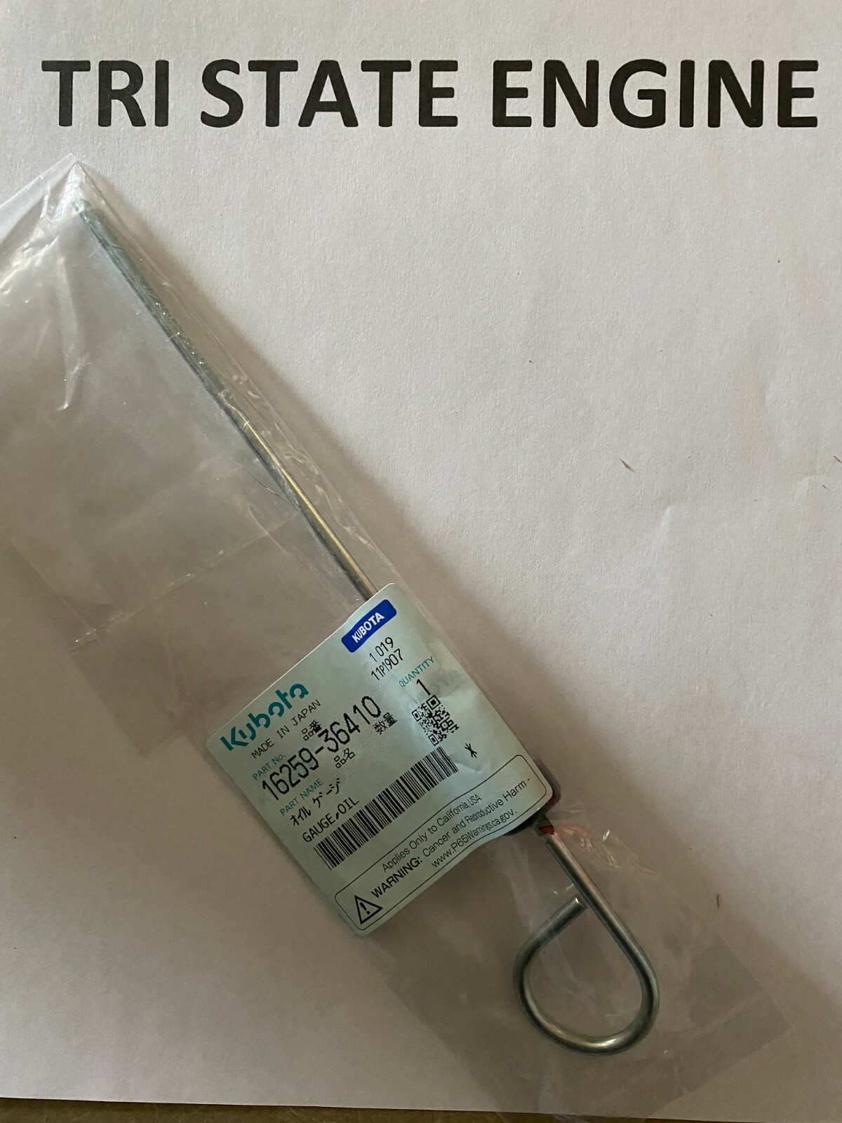 Genuine OEM Kubota Dipstick 16259-36410 D905 D1105 V1505 DF1005 V1305 V1505