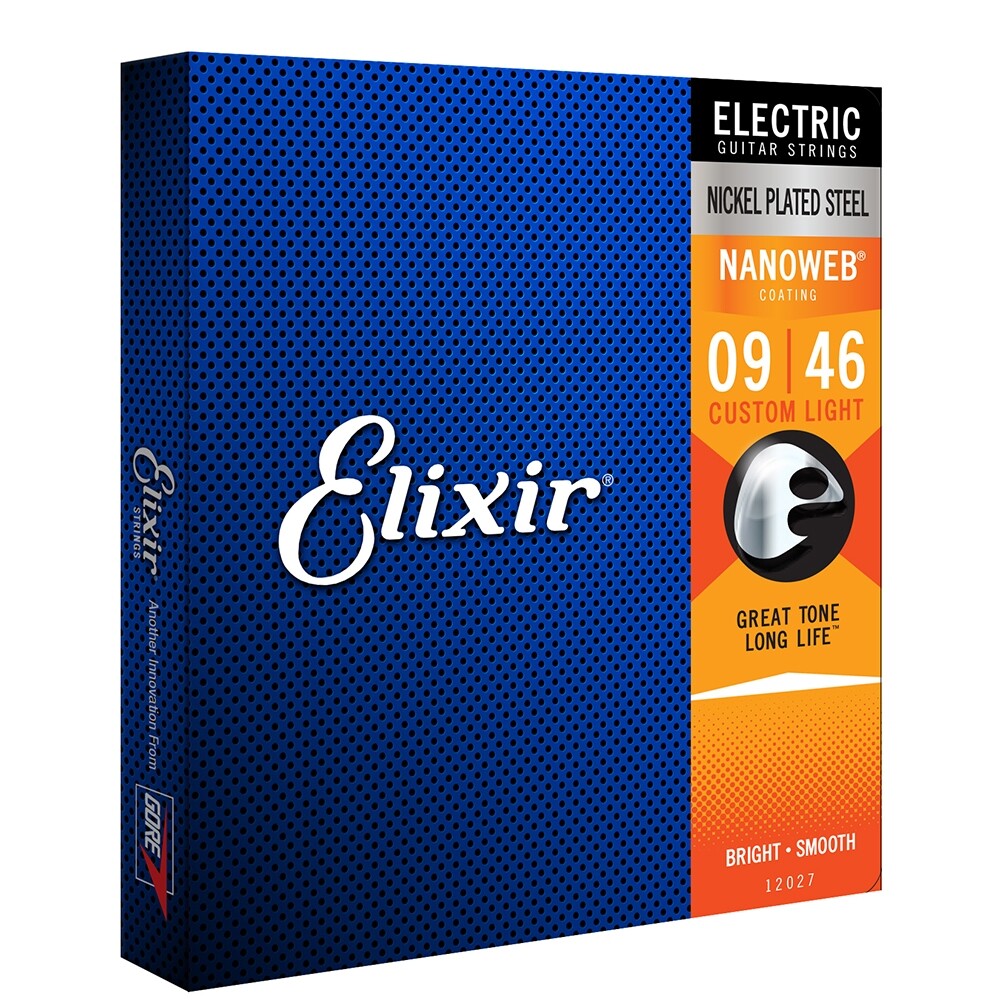 Elixir Custom Light Nanoweb Electric Guitar Strings 12027 1 Set Pack 9-46