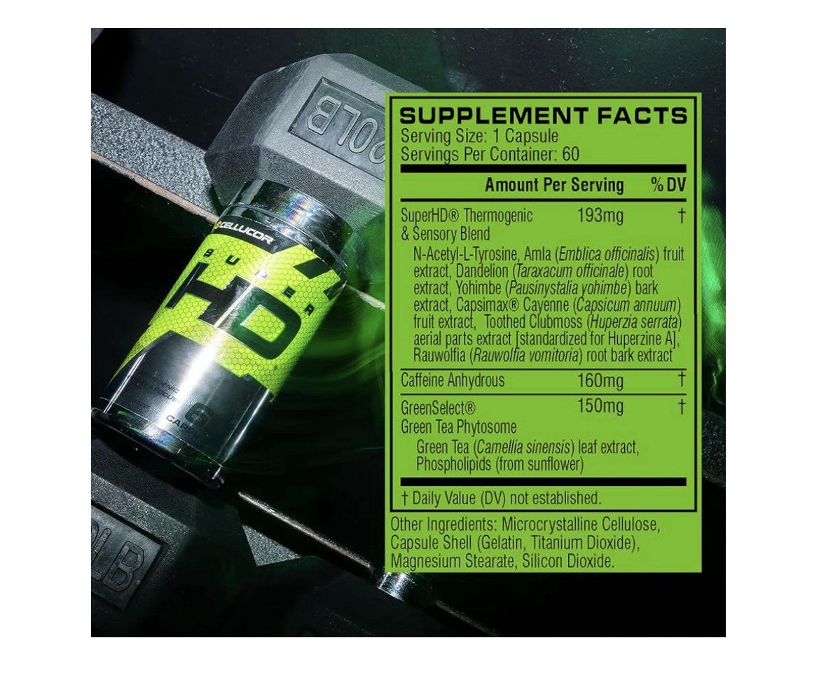 Cellucor SuperHD High-Definition Fat Burner 60 Capsules Dietary Supplement