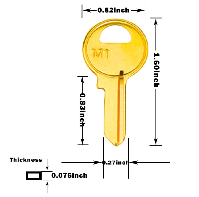 50PCS MA1 Brass Key Blanks