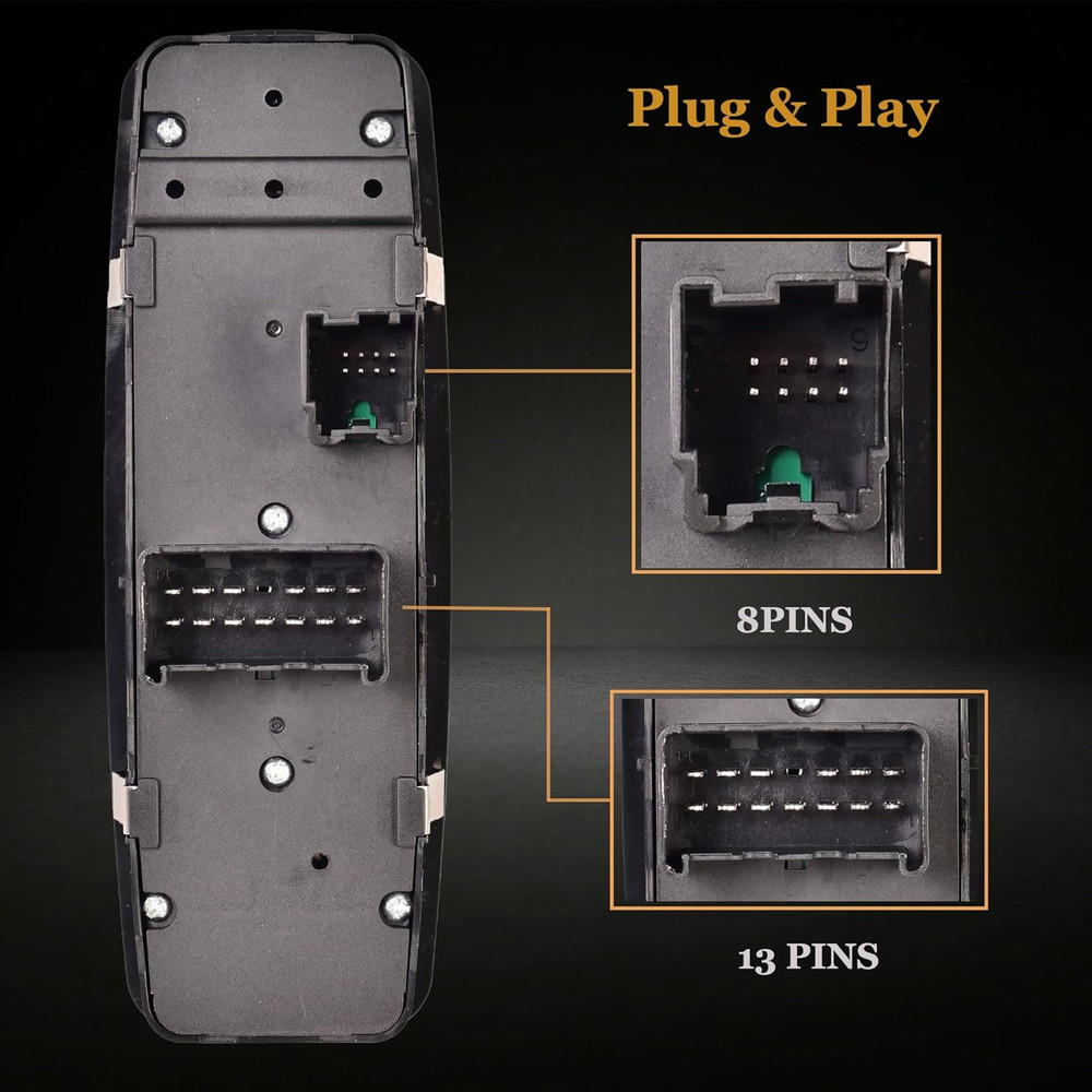 Driver Side Master Power Window Switch - 8Pins + 13Pins - Compatible with 2011-2