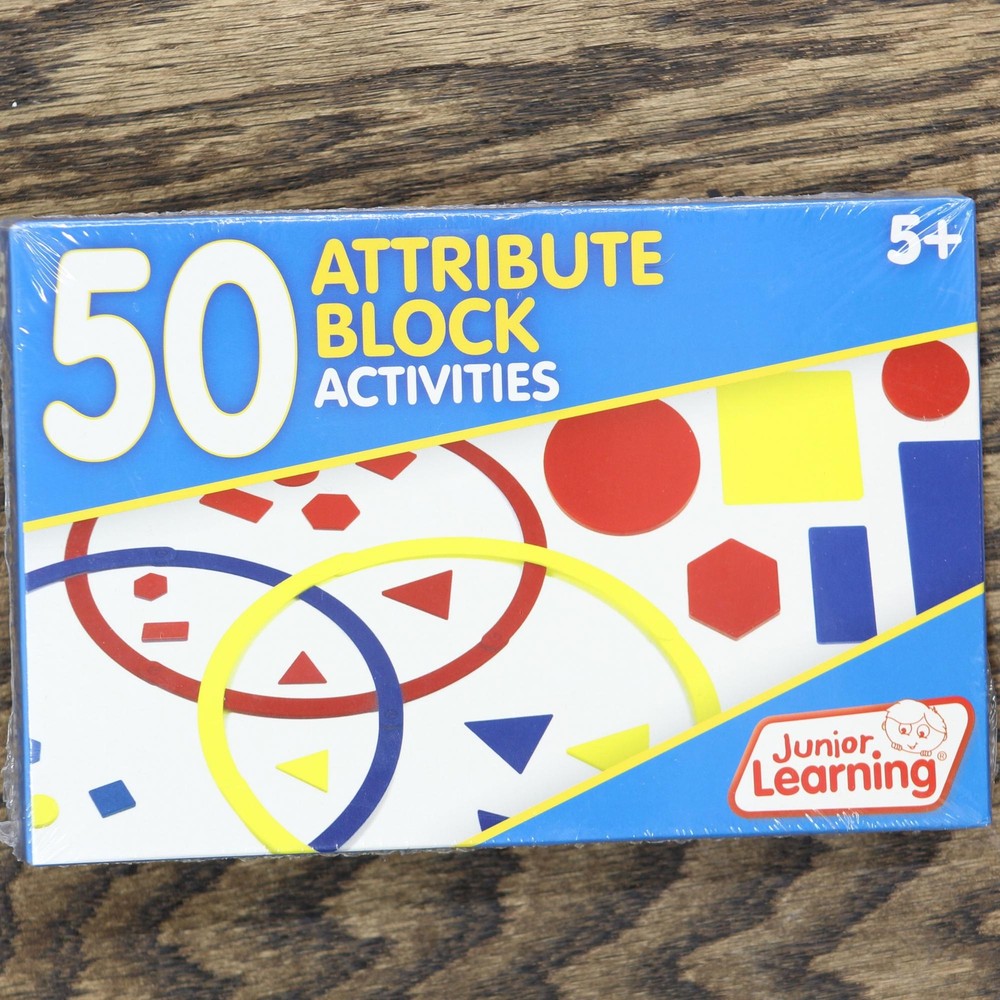 NWT Junior Learning 50 Attribute Block Activity Card Set. JL323
