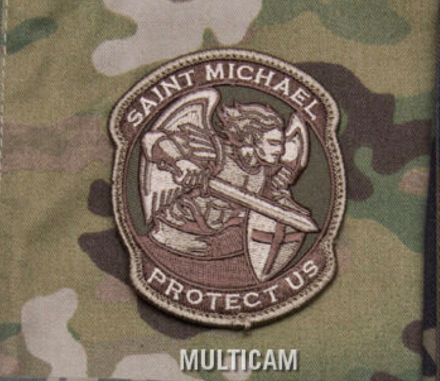 Milspec Monkey MSM Nylon Patch Saint St. Michael Protect Us Modern MULTICAM NEW