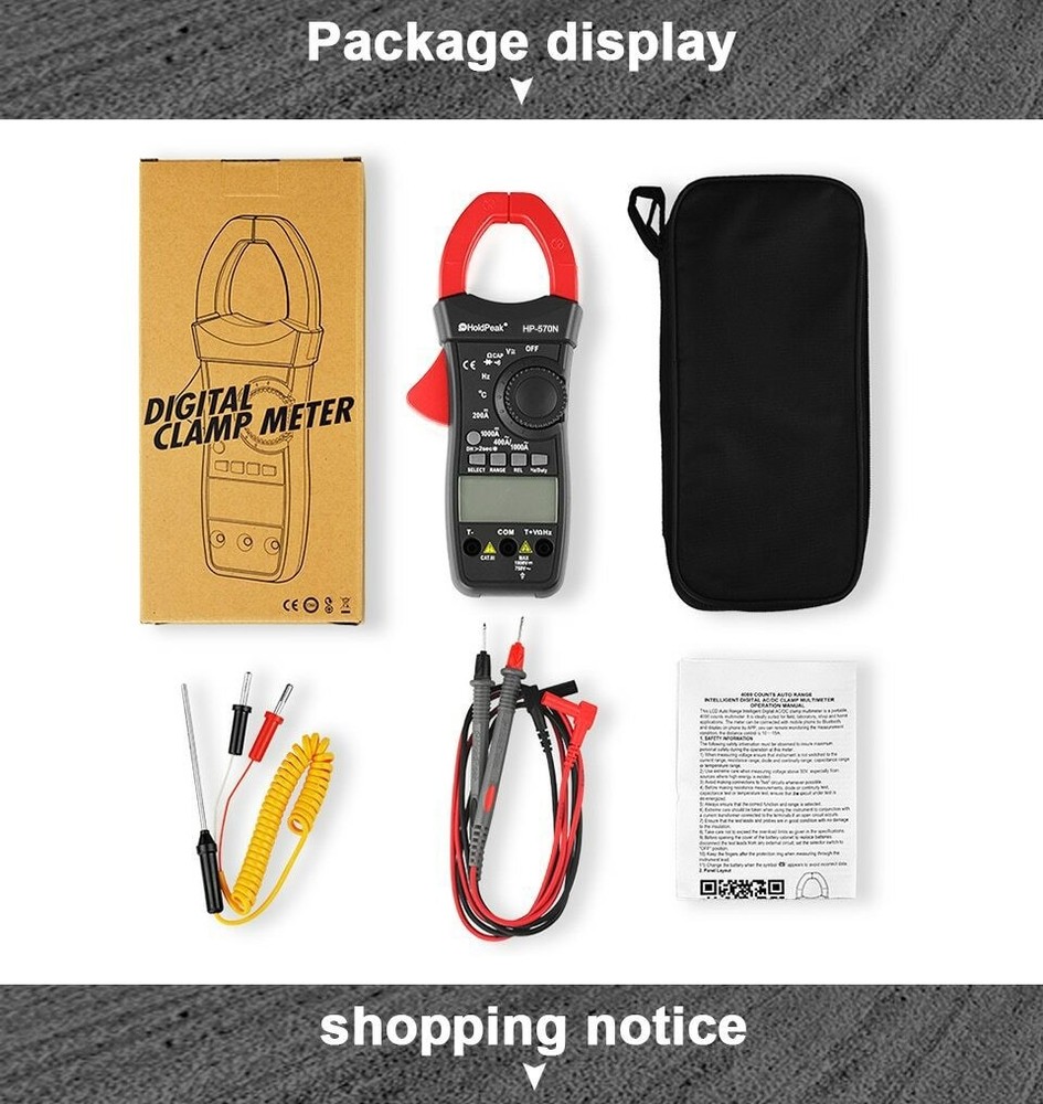 AC/DC Inrush Current Digital Clamp Meters TRMS Multimeter Auto Range Ohm Temp US