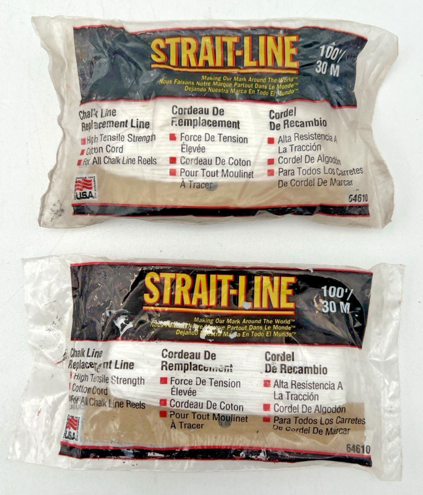 (8) AMERICAN TOOL STRAIT-LINE 64610 REPLACEMENT CHALK LINE 100' PER PACK