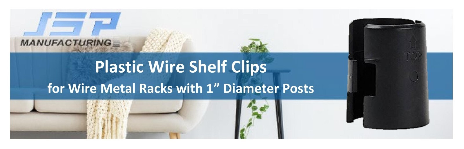 1" Diameter Wire Shelf Clips Shelving Split Sleeves Lock Locking Plastic 4 pair