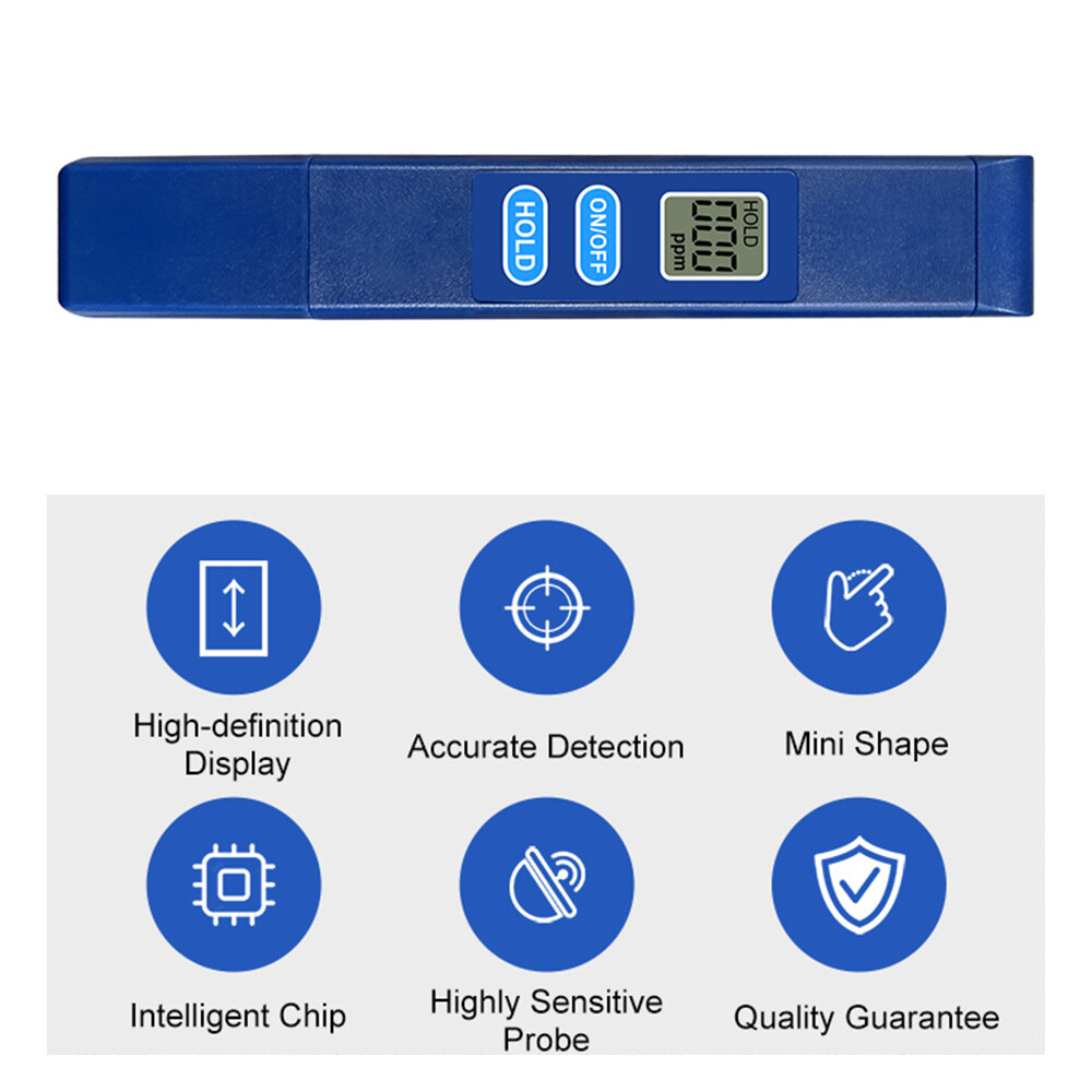 TDS Meter Digital Tester Water Quality Testing Tool for Drinking Water 0-9990ppm