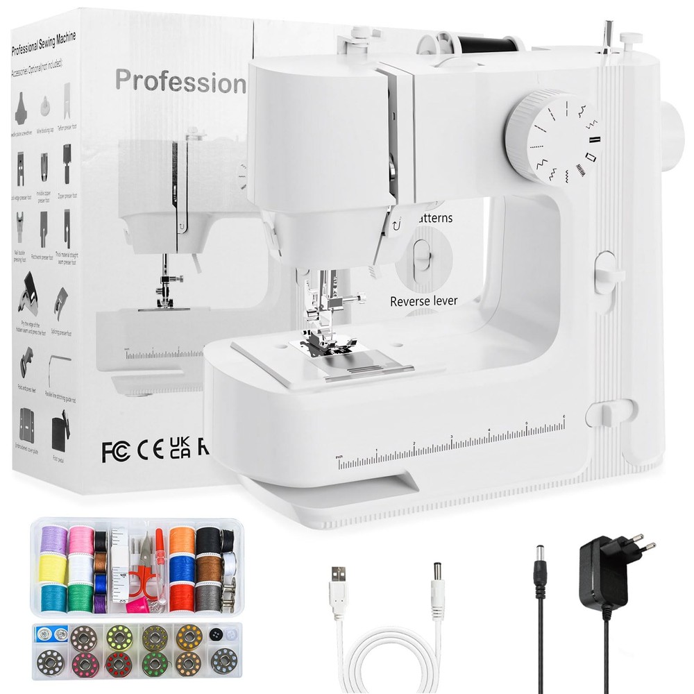 Sewing Machine, Machines for Beginners with Lights, large, White-1