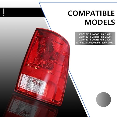 Driver Side Tail Light Compatible With 2009-2018 Dodge Ram 1500 Right Side