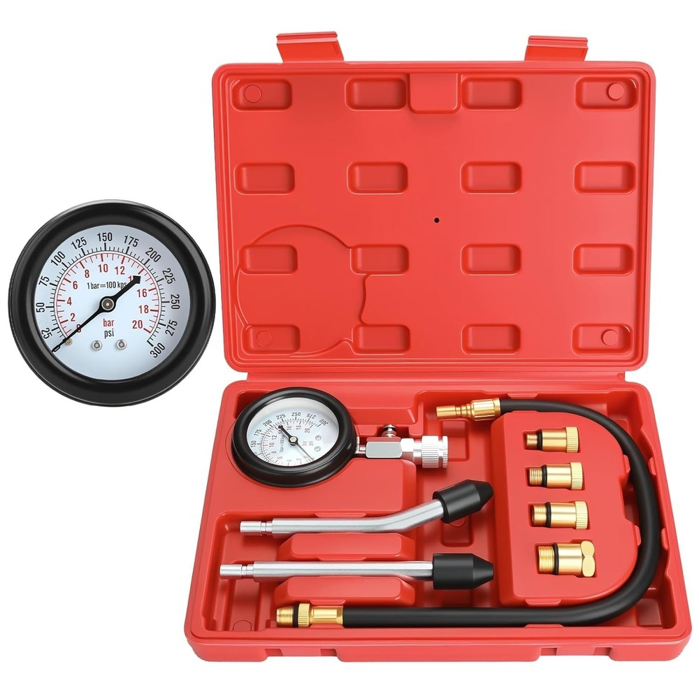 8-Piece Petrol Engine Compression Tester Kit for Quick & Accurate Diagnostics