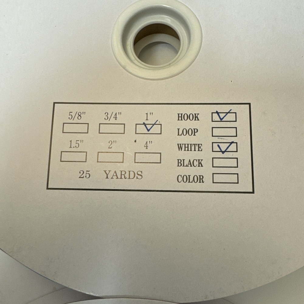 HOOK & LOOP Combo Adhesive Strips Bulk Pack - 1" x 75', White