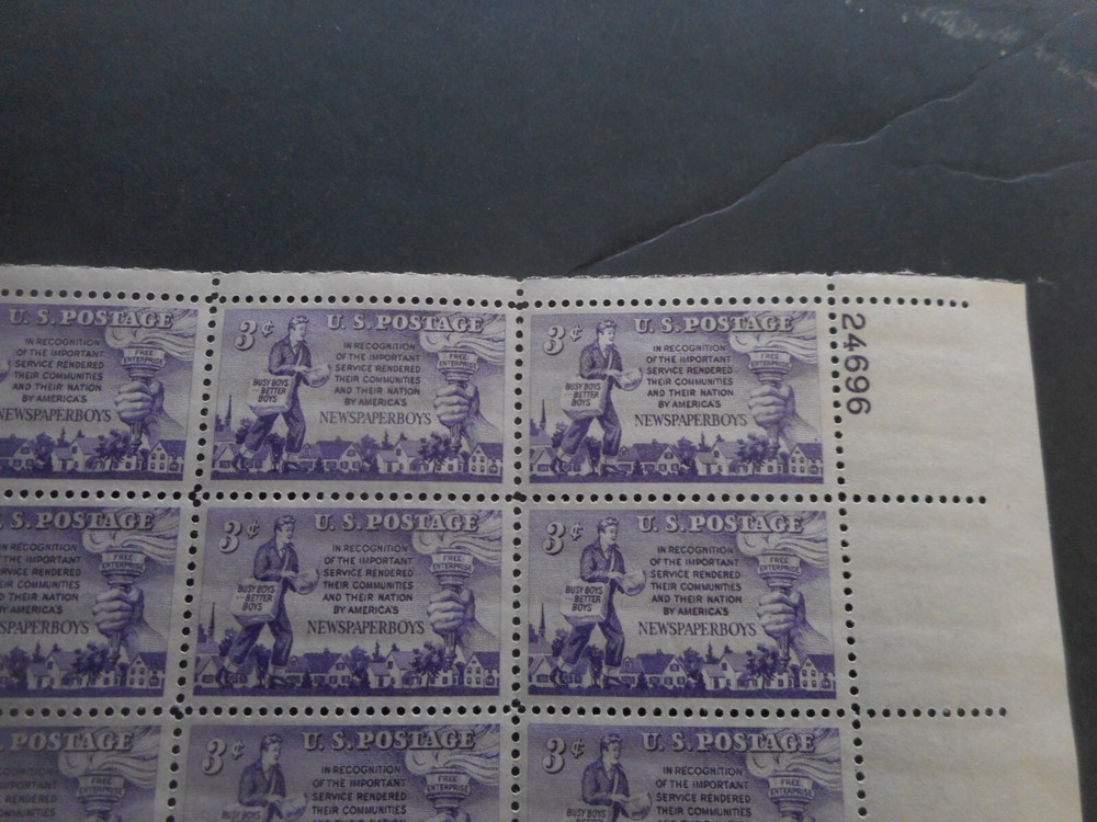 Scott 1015, 3 cent, Newpaper Boys, Sheet