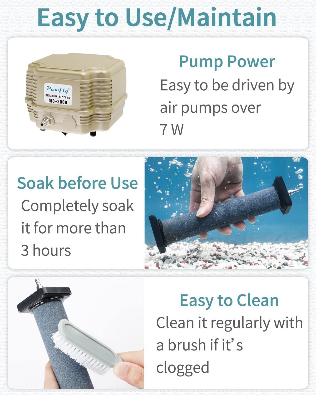 Large Air Stones Cylinder Bubble Diffuser Aerator Aquarium Air Pump Hydroponic