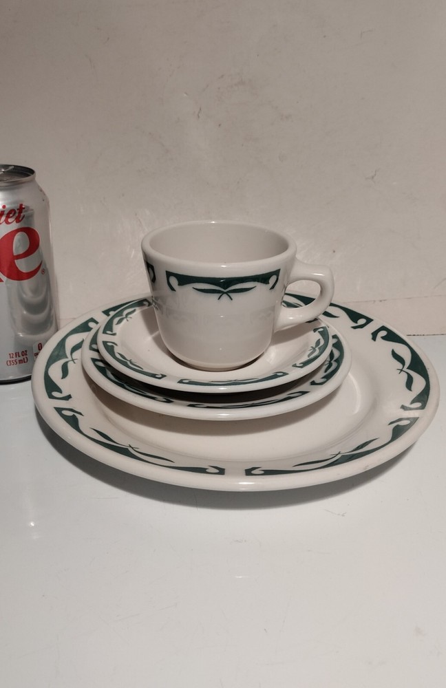 Vintage Homer Laughlin 4 piece Restaurant Place Setting, see description