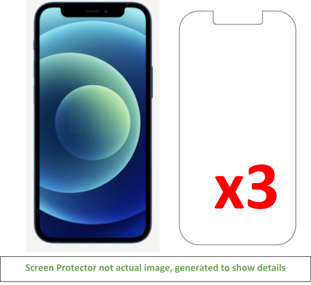 3x iPhone 12 Mini Screen Protector w/ cloth