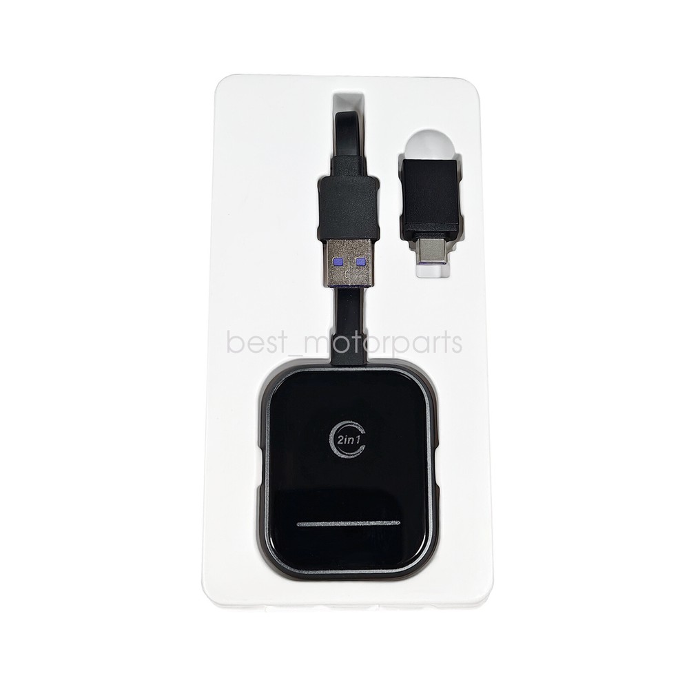 2 in 1 Wireless CarPlay & Android Auto Adapter Converts Wired to Wireless