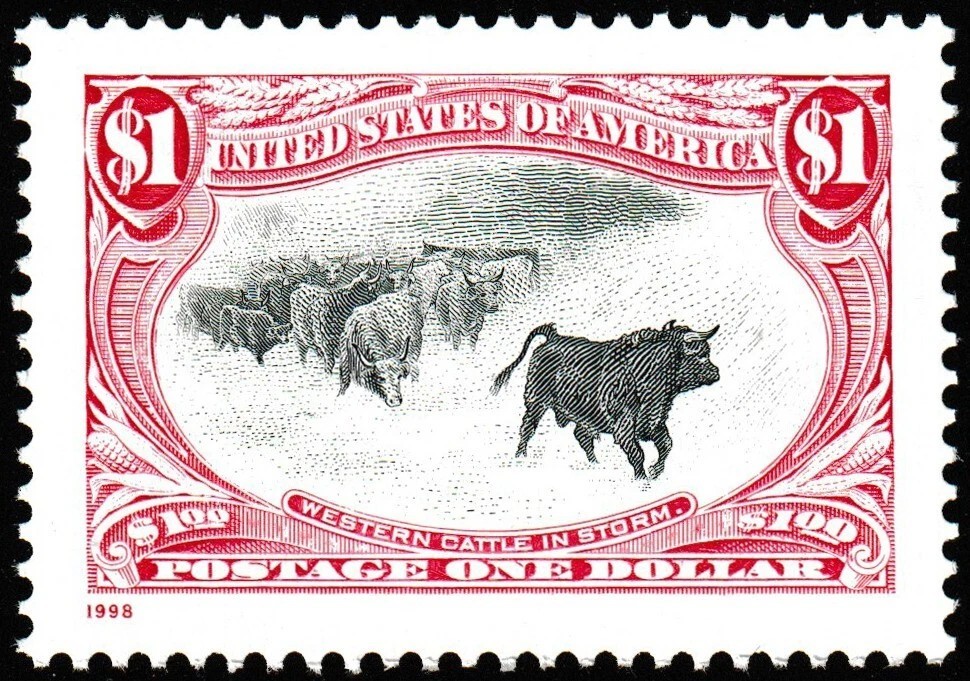 Western Cattle in Storm #3210