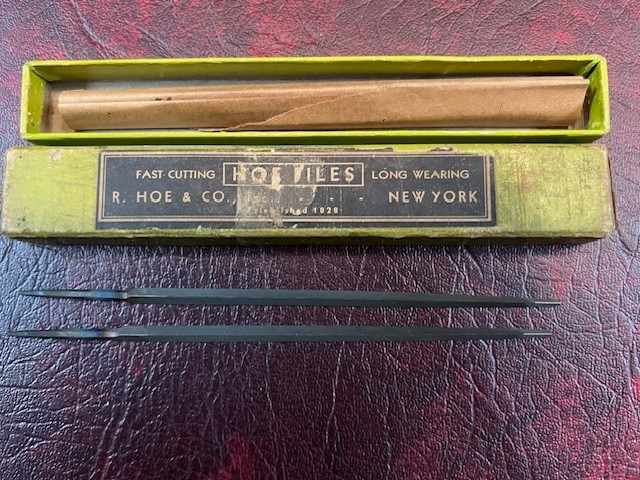Vintage R.Hoe & Co. Files-5" extra slim, Quantity 2