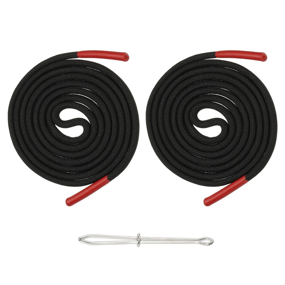 2pcs 53inch Drawstring Cords Hoodie String with Easy Threader Red-Black