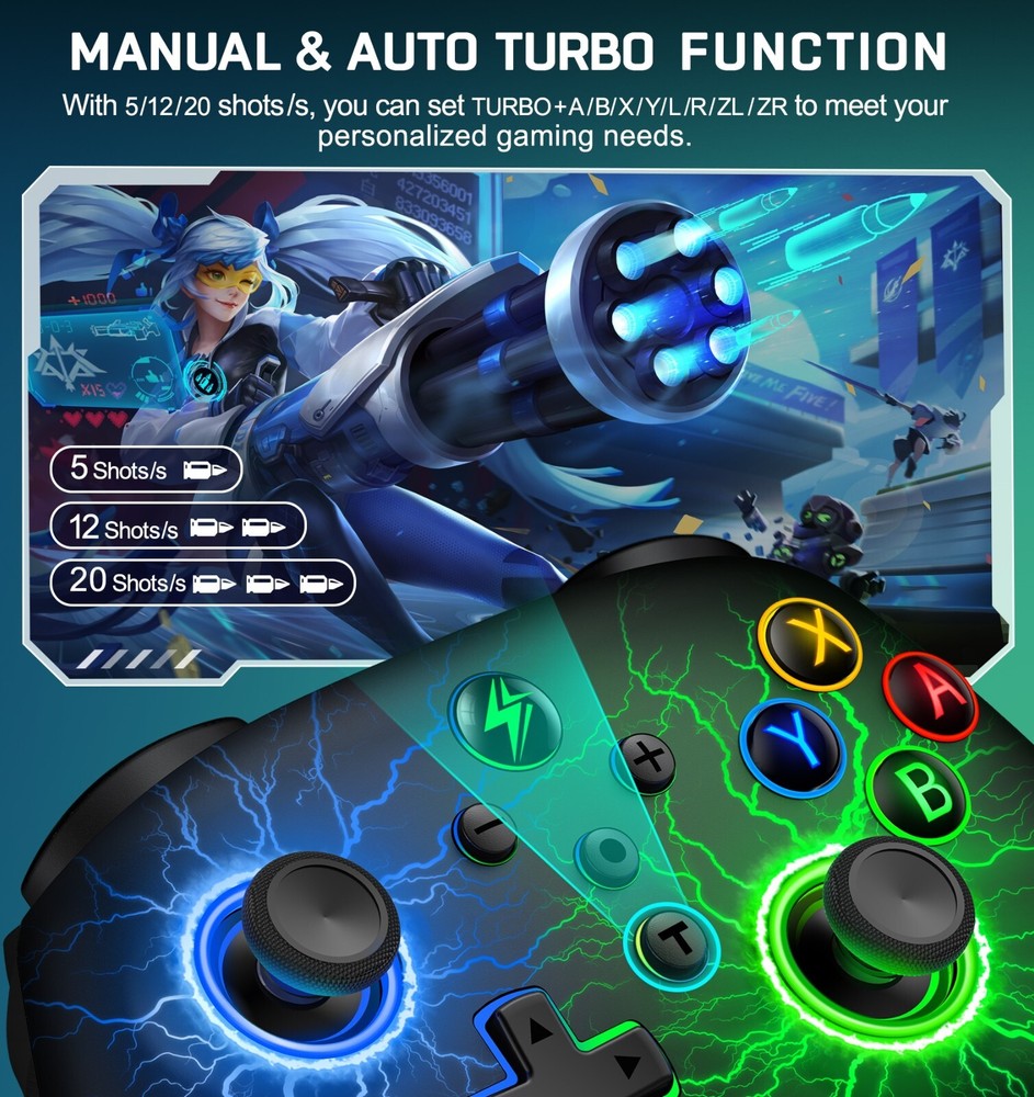 Wireless Switch Pro For Nintendo Switch/Lite/OLED,PC Controller Joystick Gamepad