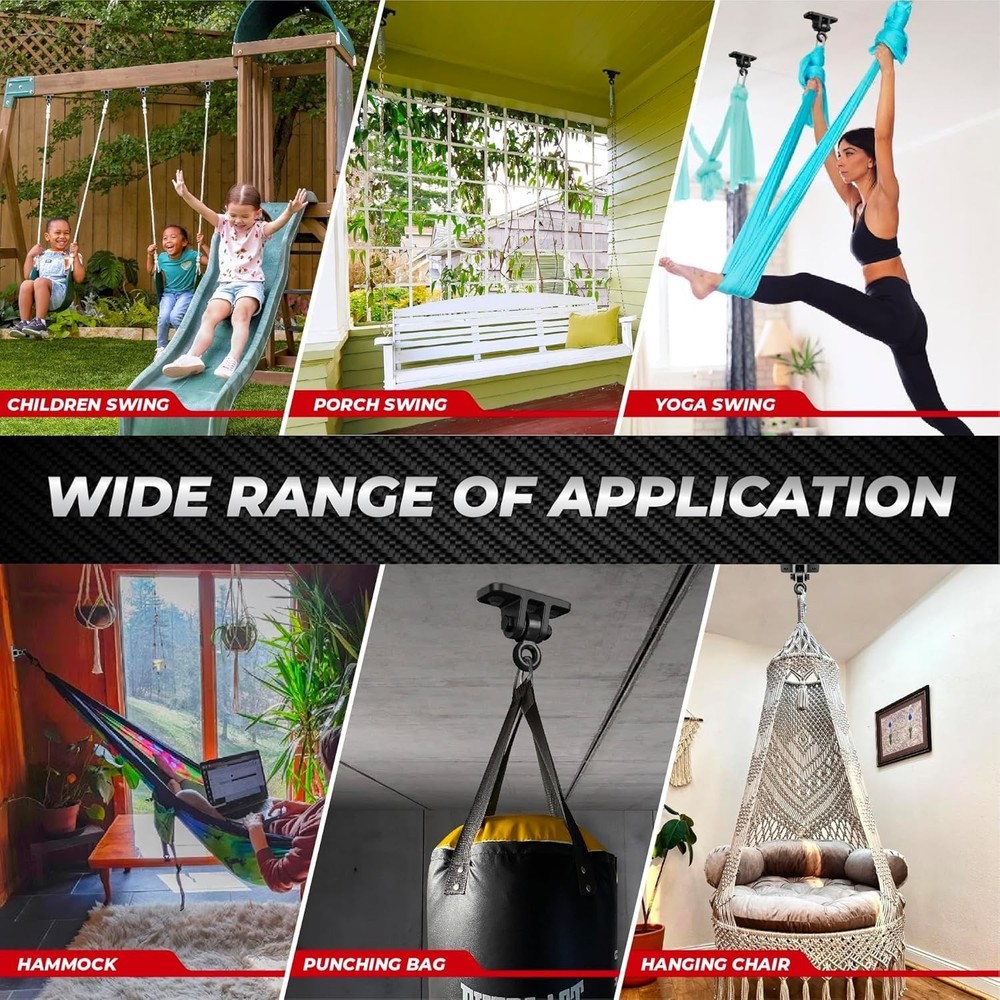 [Premium] Swing Hanger, Heavy Duty 10MM Solid Swing Set Hardware, Swing Hooks...