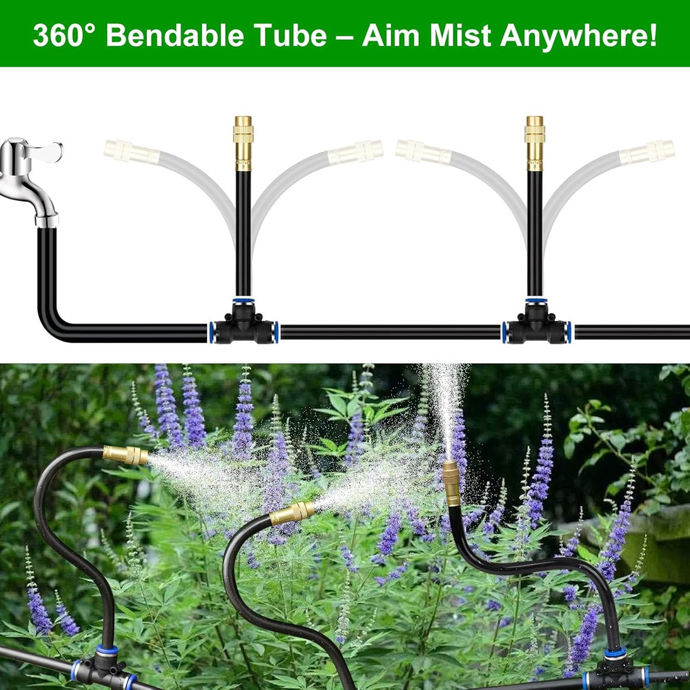 40FT Drip Irrigation System for Garden – Automatic Watering Kit with Solid Brass