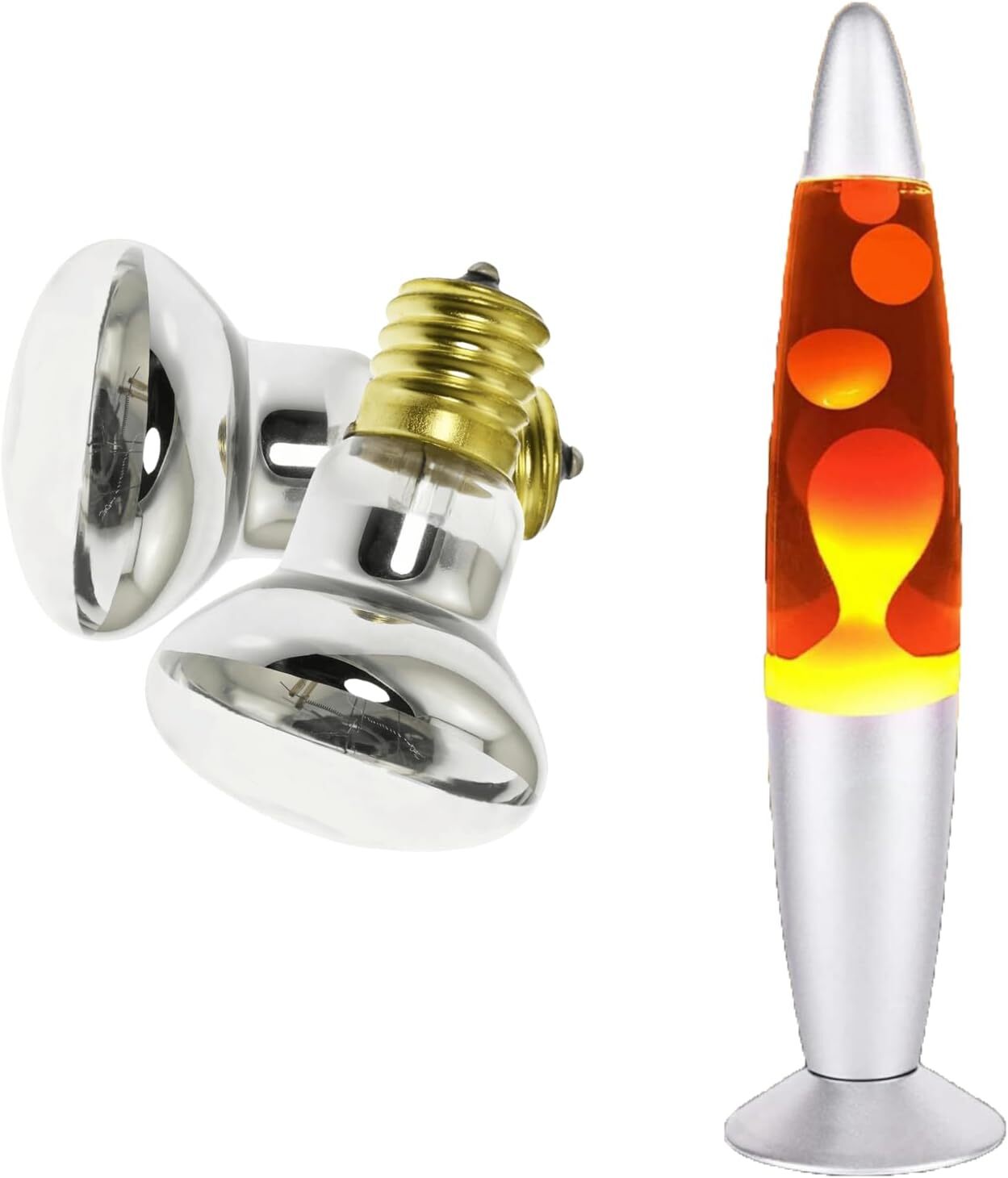 4 Pack Lava Lamp Bulb 120V R39 E17 30W Reflector Type Bulb,Glitter Lamps Bedroom