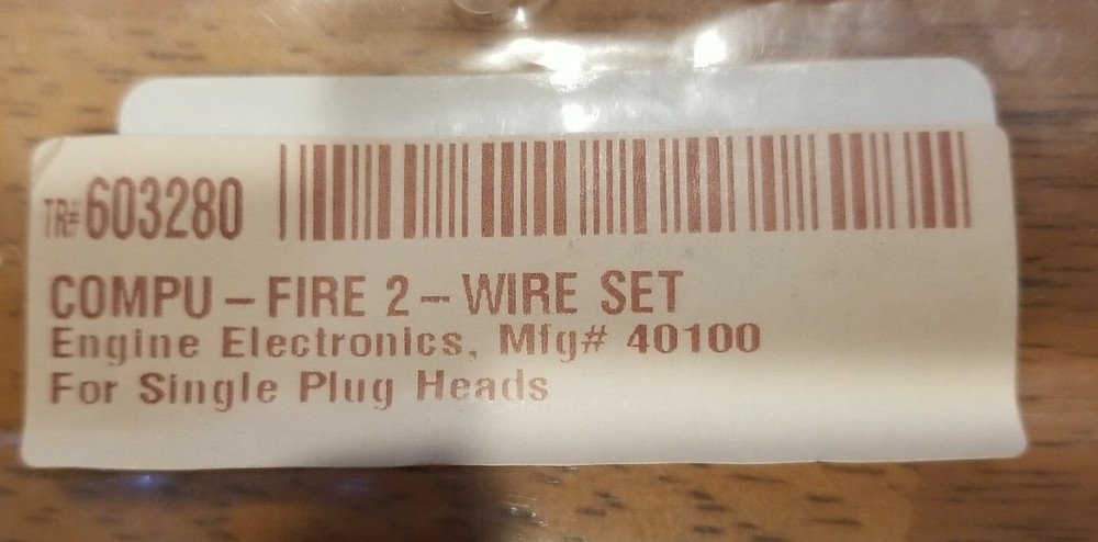 COMPU-FIRE 2-WIRE SET #40100 for single plug heads