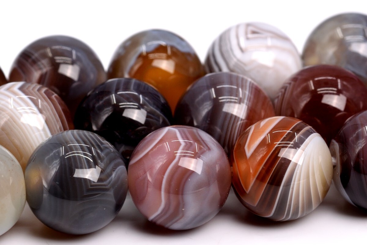 Natural Botswana Agate Beads Grade AAA Round Gemstone Loose Beads 4/6/8/10/12MM