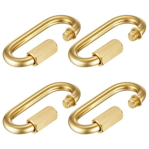 4 Pack Brass Quick Locking Chain Link Threaded Link Chain Connector Clips,